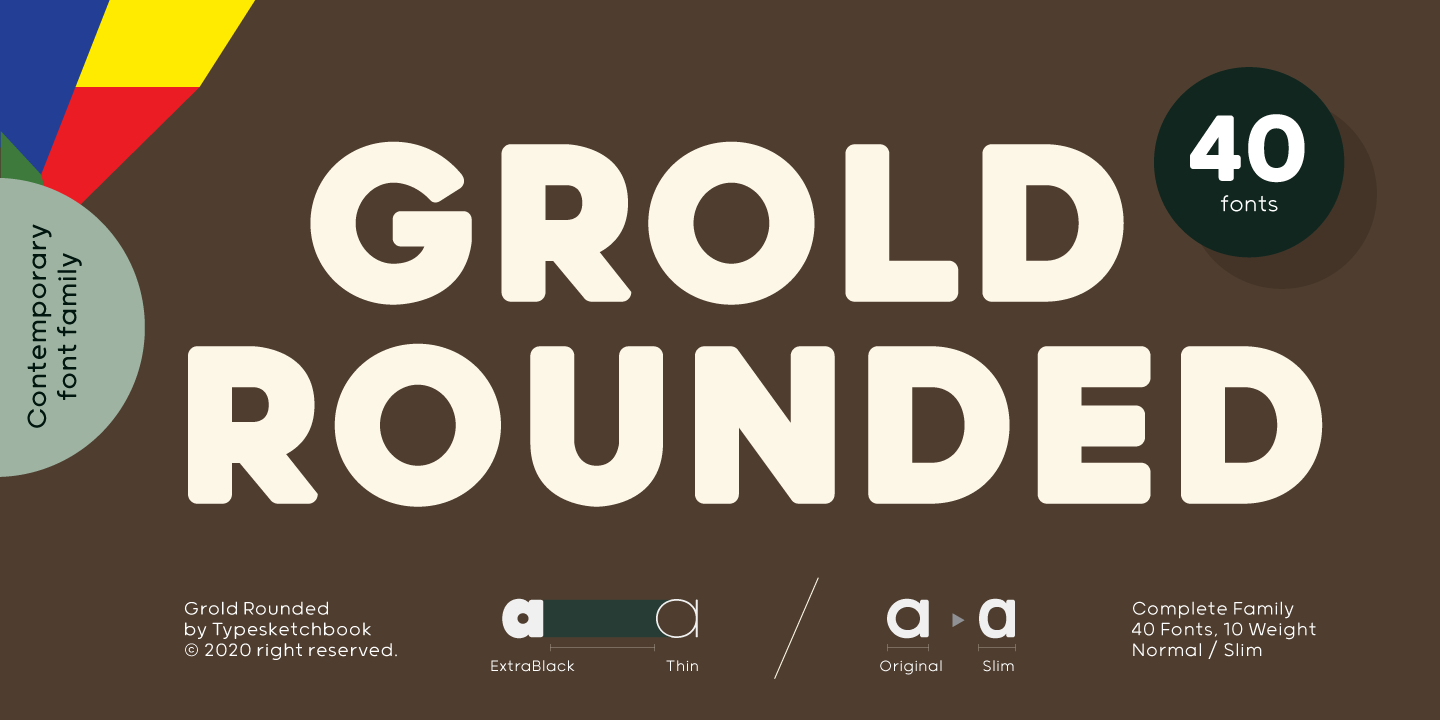 Ejemplo de fuente Grold Rounded Slim Extra Bold Italic
